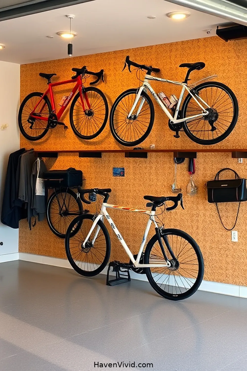 13 Ways to Achieve a Glamorous Lifestyle in Your Garage Using Cork 9 Cork Wall-Hung Bike Racks for 13 Ways to Achieve a Glamorous Lifestyle in Your Garage Using Cork