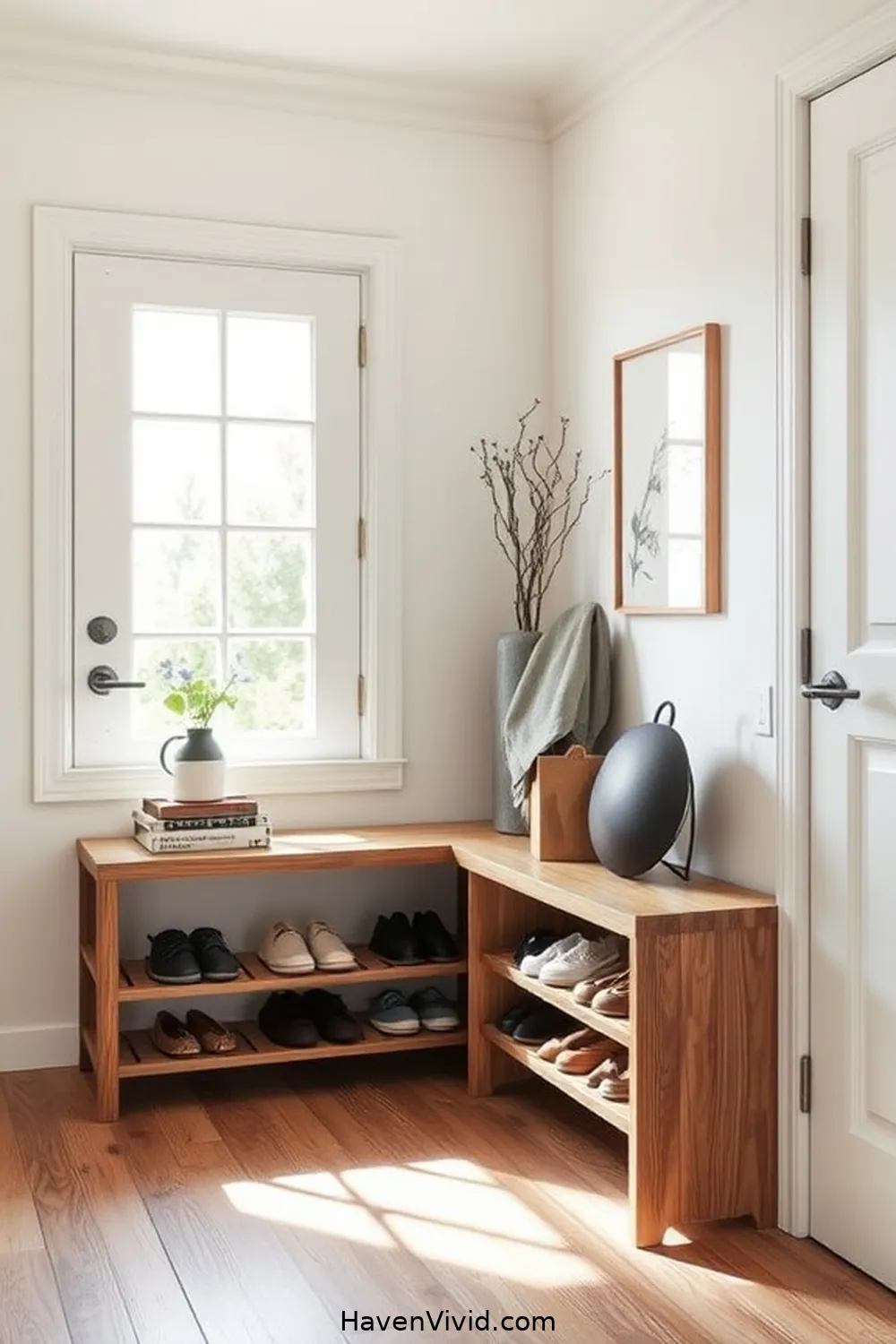 13 Ways to Achieve a Minimalist Lifestyle in Your Entryway Using Recycled Wood 2 Build a Reclaimed Wood Shoe Rack for 13 Ways to Achieve a Minimalist Lifestyle in Your Entryway Using Recycled Wood