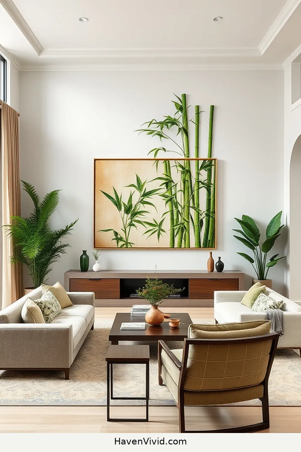 13 Ways to Create a Family-Friendly Living Room Using Bamboo Décor 4 Add Bamboo Wall Art for 13 Ways to Create a Family-Friendly Living Room Using Bamboo Décor
