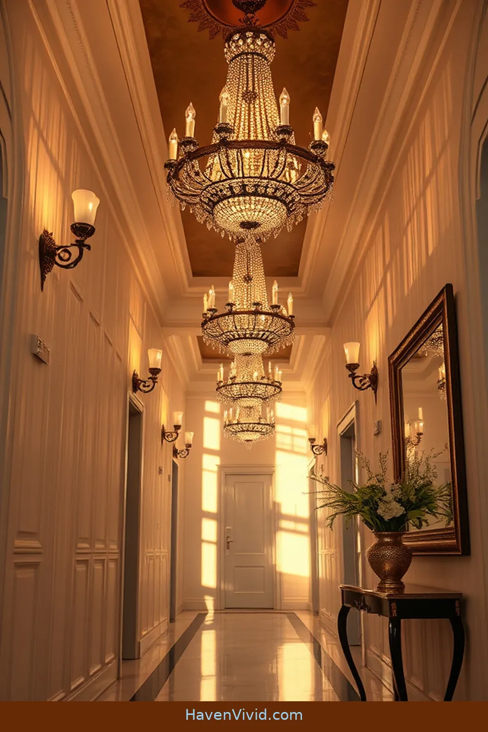 13 Ways to Create a Glamorous Hallway Using Solar-Powered Lights 12 Hang Solar Chandeliers for Dramatic Flair for 13 Ways to Create a Glamorous Hallway Using Solar-Powered Lights