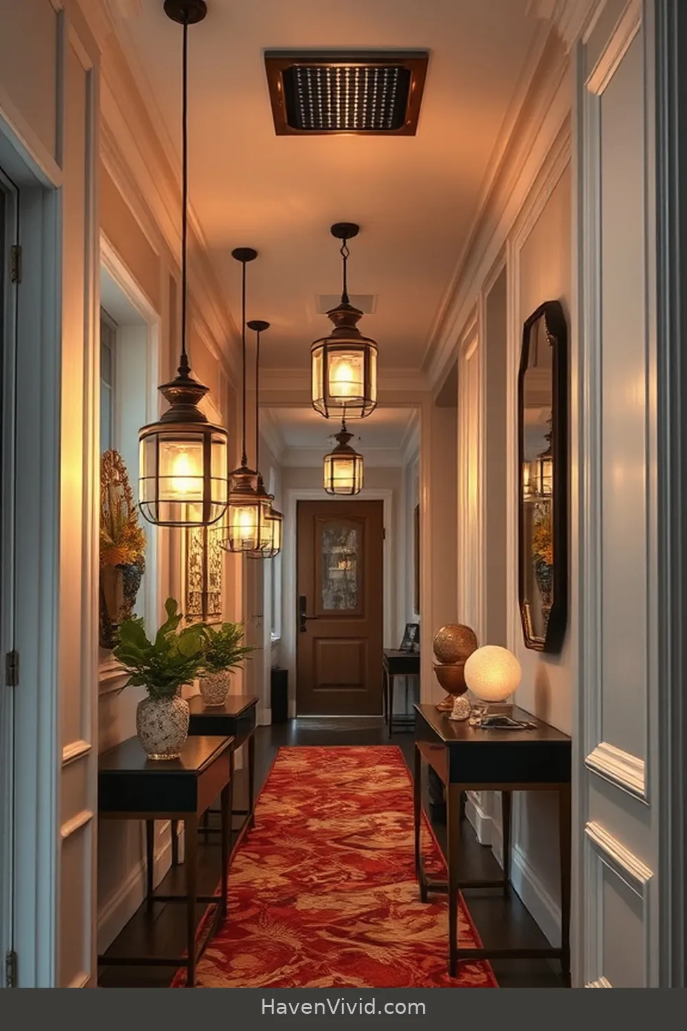 13 Ways to Create a Glamorous Hallway Using Solar-Powered Lights 4 Hang Solar-Powered Pendant Lights for 13 Ways to Create a Glamorous Hallway Using Solar-Powered Lights