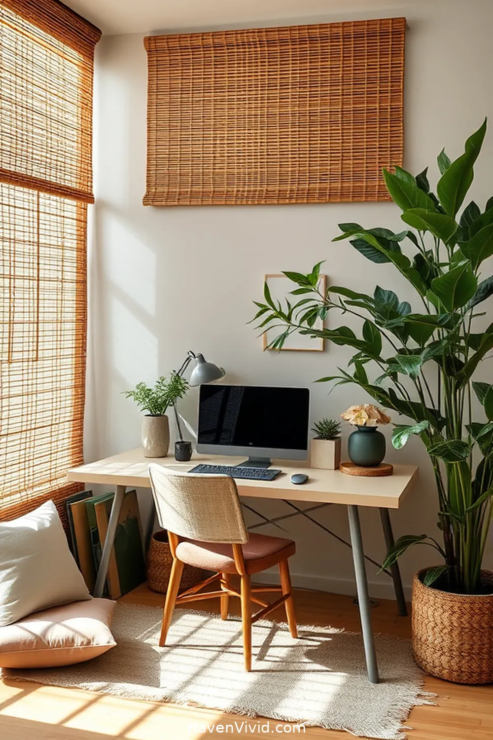 Choose Bamboo Textiles for Comfort and Style for 13 Ways to Embrace a Minimalist Lifestyle in Your Home Office Using Bamboo
