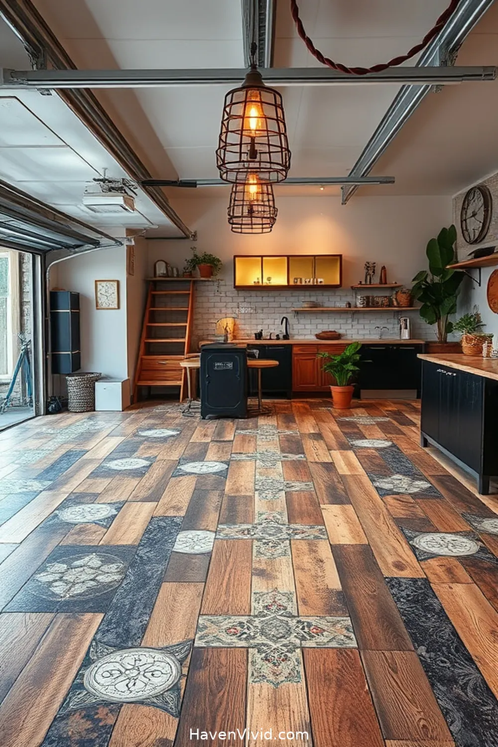 Creative Flooring Options Using Reclaimed Materials for 14 Chic Ways to Create a Glamorous Garage Using Reclaimed Materials