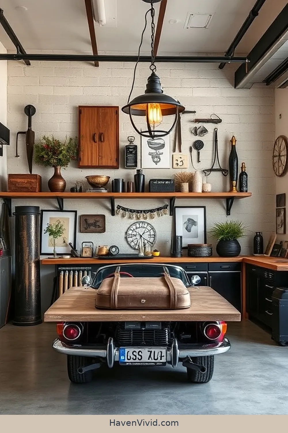 Salvaged Metal Accents for Industrial Chic for 14 Chic Ways to Create a Glamorous Garage Using Reclaimed Materials