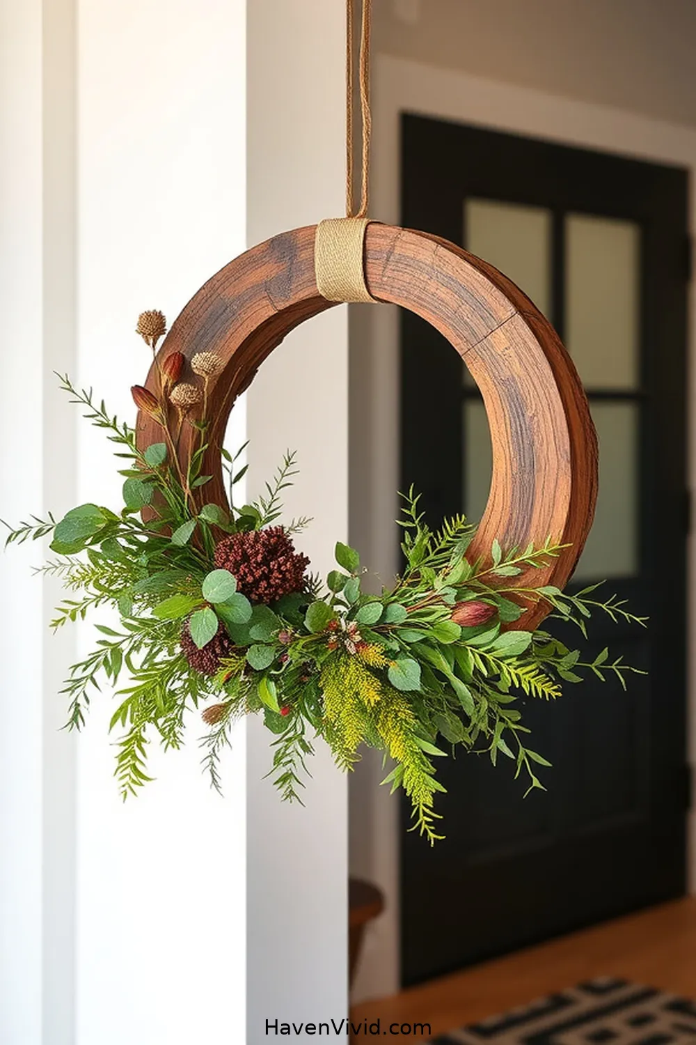 14 Creative Eco-Friendly Entryway Designs Using Recycled Wood 8 Eco-Friendly Wreath Hanger for 14 Creative Eco-Friendly Entryway Designs Using Recycled Wood
