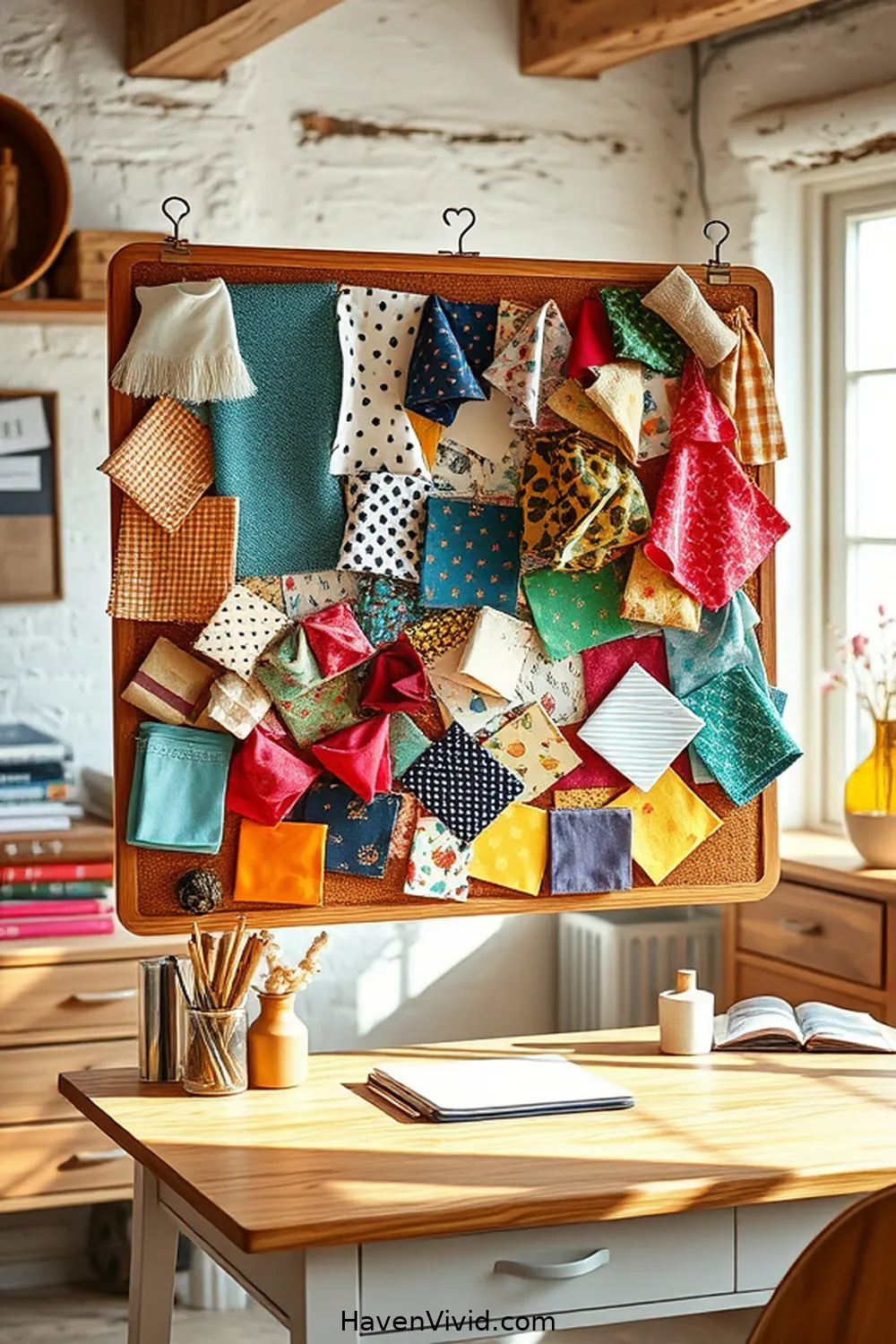 14 Creative Ways for Eco-Friendly Living in Your Home Office Using Reclaimed Materials 14 Fabric Scraps for Pinboards for 14 Creative Ways for Eco-Friendly Living in Your Home Office Using Reclaimed Materials