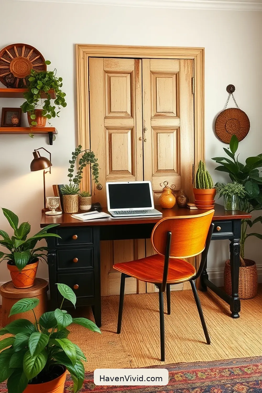 14 Creative Ways for Eco-Friendly Living in Your Home Office Using Reclaimed Materials 6 Old Door as a Desk for 14 Creative Ways for Eco-Friendly Living in Your Home Office Using Reclaimed Materials