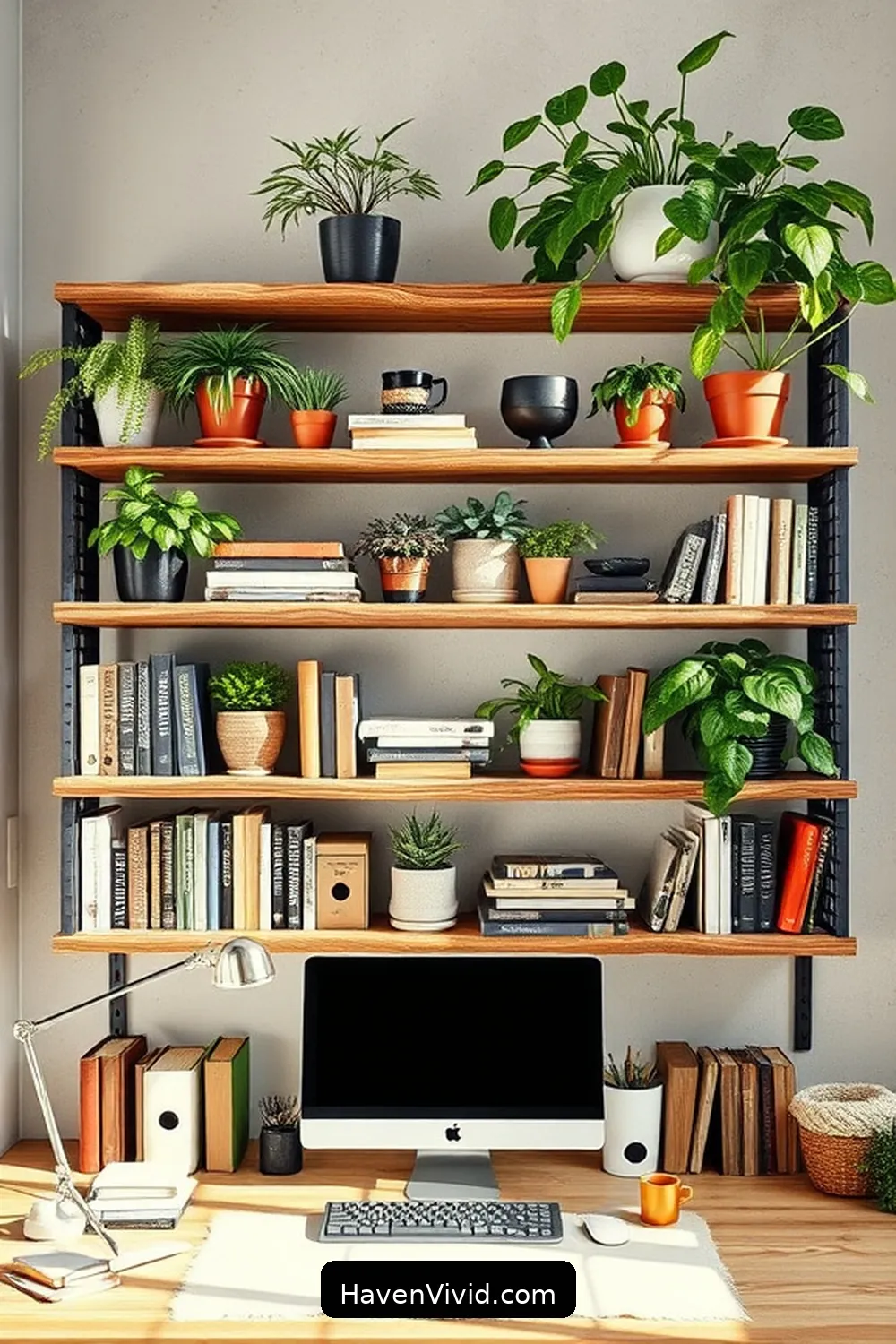 14 Creative Ways for Eco-Friendly Living in Your Home Office Using Reclaimed Materials 4 Reclaimed Wood Shelves for 14 Creative Ways for Eco-Friendly Living in Your Home Office Using Reclaimed Materials