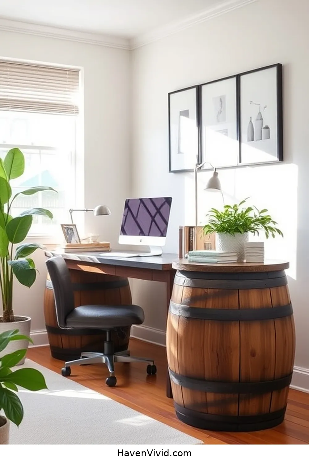 14 Creative Ways for Eco-Friendly Living in Your Home Office Using Reclaimed Materials 10 Wine Barrel Side Tables for 14 Creative Ways for Eco-Friendly Living in Your Home Office Using Reclaimed Materials