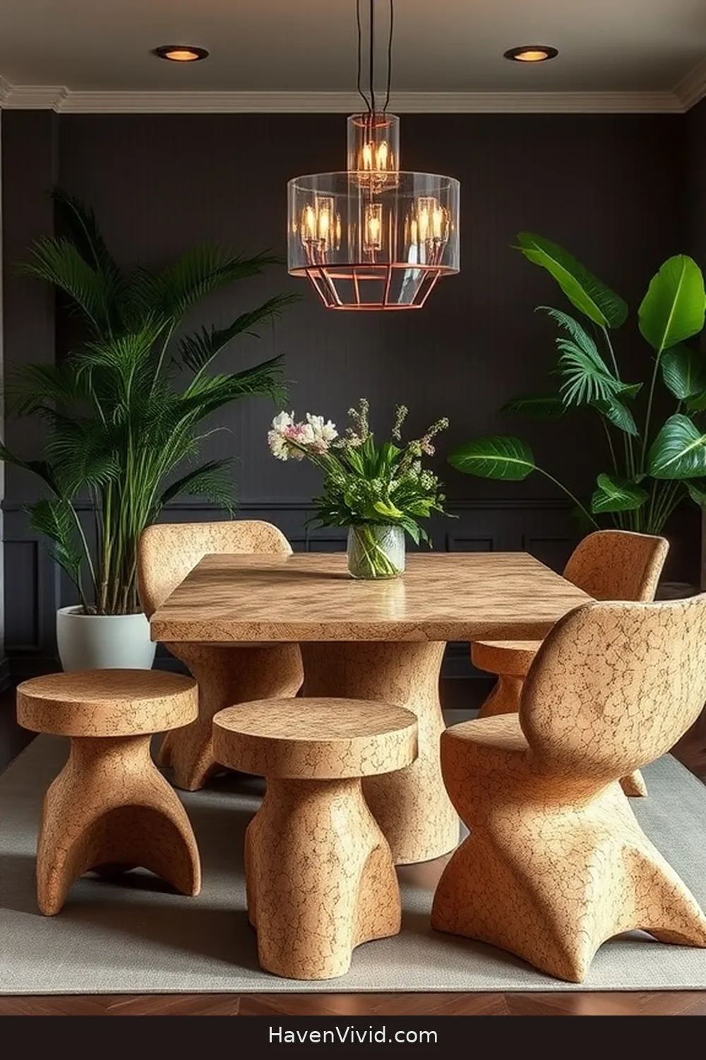 14 Creative Ways of Using Cork in Artistic Dining Room Spaces 9 Cork Furniture: Unique Seating Options for 14 Creative Ways of Using Cork in Artistic Dining Room Spaces