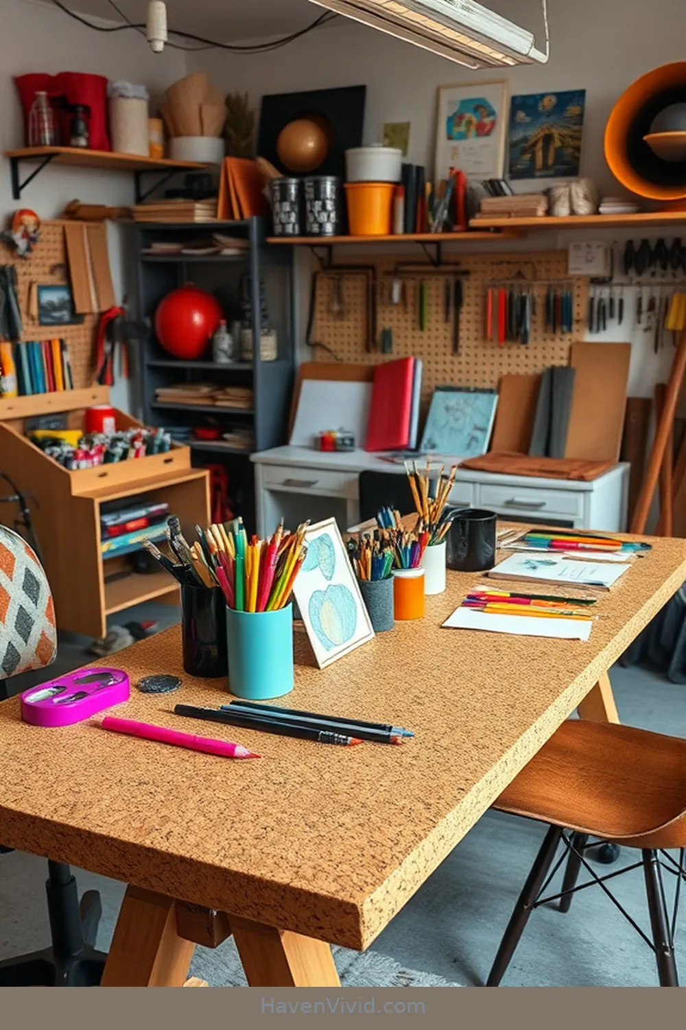 14 Creative Ways to Transform Artistic Garage Spaces Using Cork 12 Craft a Cork Tabletop for 14 Creative Ways to Transform Artistic Garage Spaces Using Cork