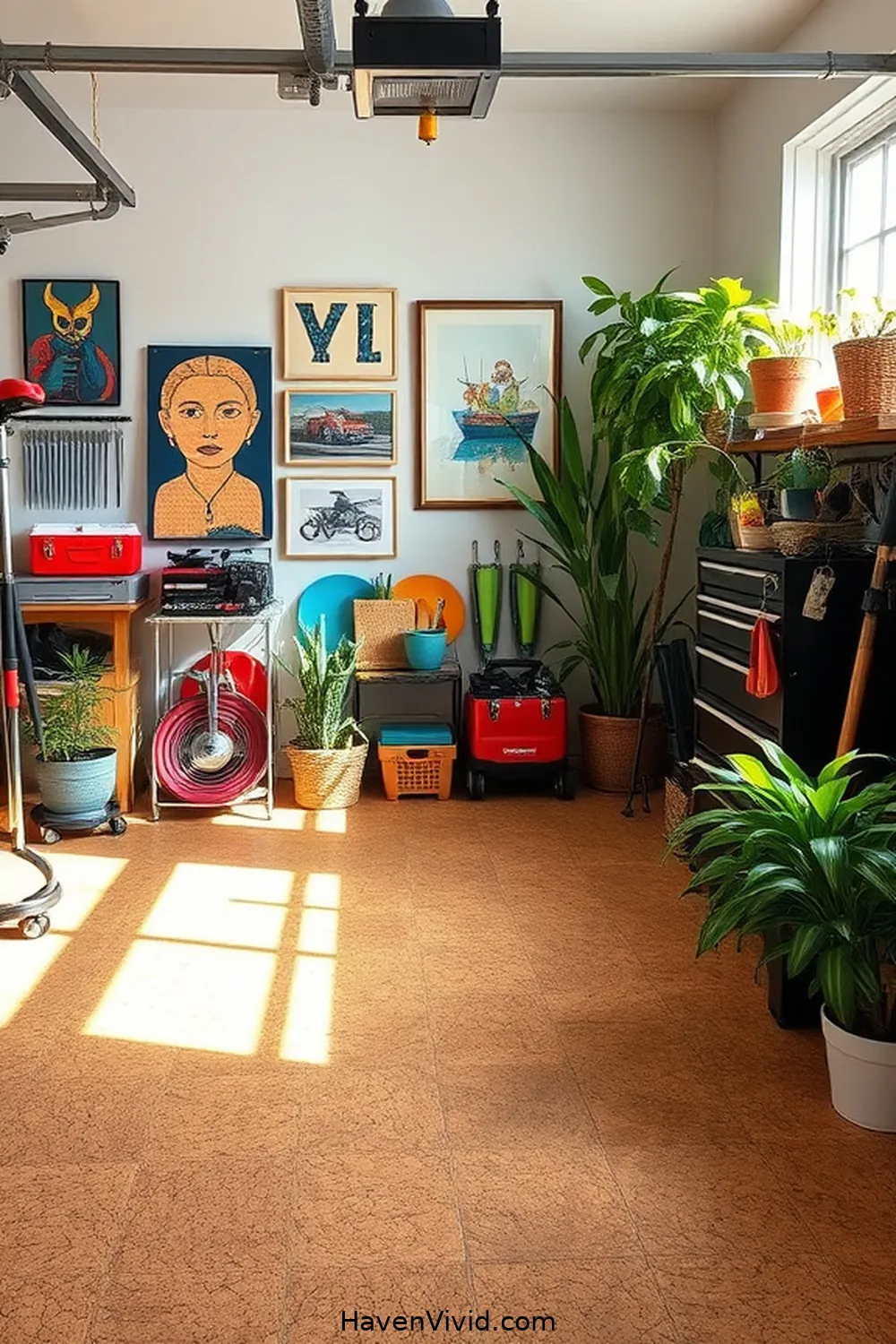 14 Creative Ways to Transform Artistic Garage Spaces Using Cork 7 Make Cork Floor Tiles for 14 Creative Ways to Transform Artistic Garage Spaces Using Cork