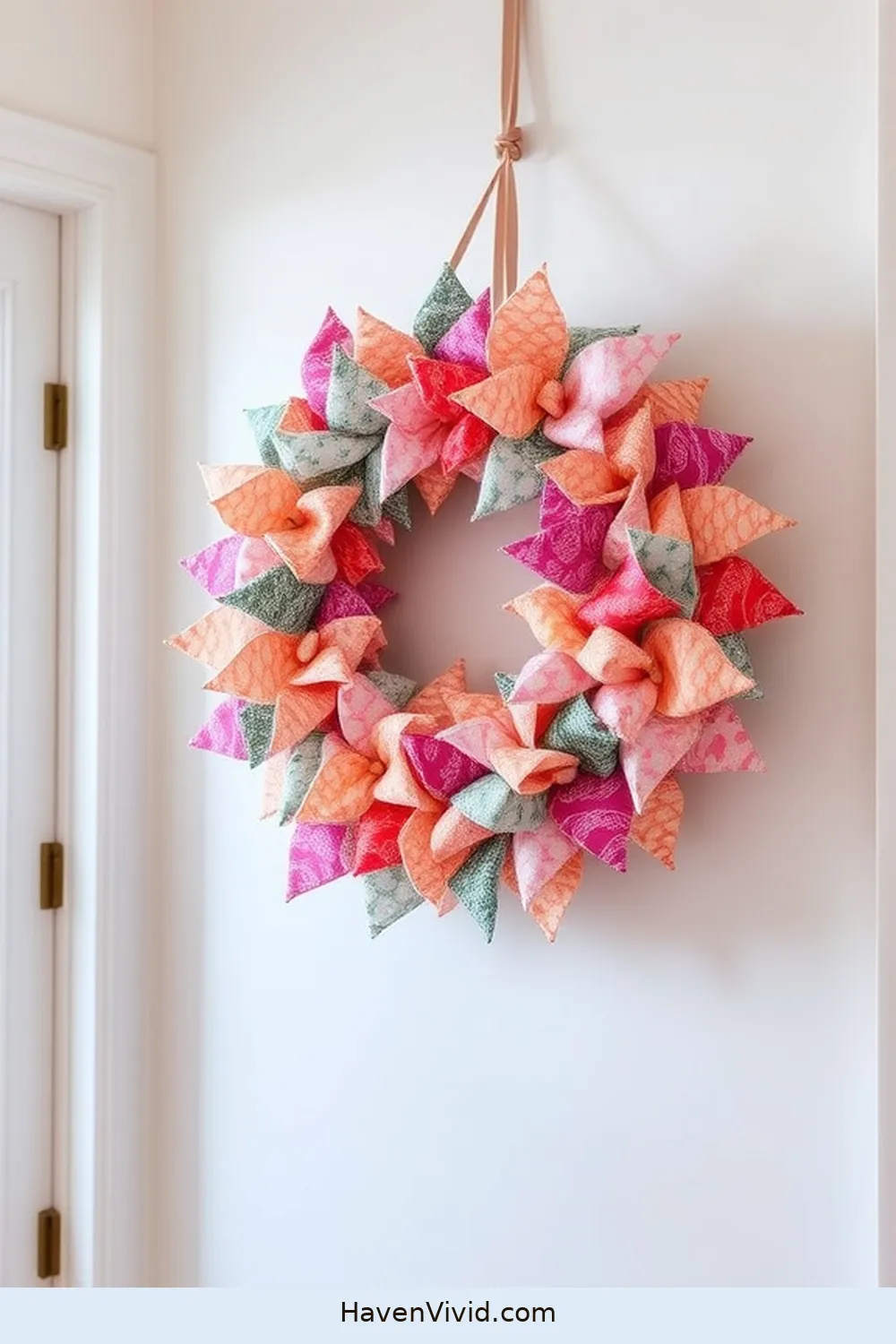 14 Creative Ways to Use Upcycled Fabric for a Family-Friendly Hallway 6 Decorative Fabric Wreaths for 14 Creative Ways to Use Upcycled Fabric for a Family-Friendly Hallway