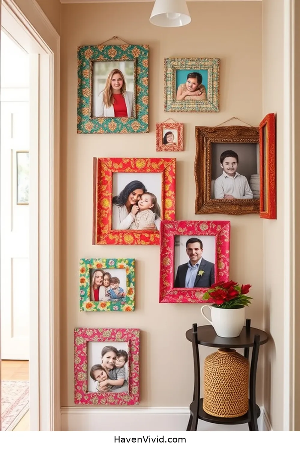 14 Creative Ways to Use Upcycled Fabric for a Family-Friendly Hallway 9 Fabric Photo Frames for 14 Creative Ways to Use Upcycled Fabric for a Family-Friendly Hallway