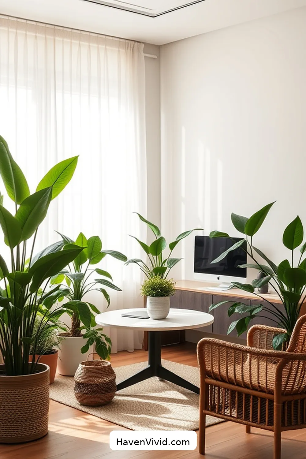 14 Essential Tips for a Minimalist Office Using Natural Fibers 10 Implement Plant-Based Decor for 14 Essential Tips for a Minimalist Office Using Natural Fibers