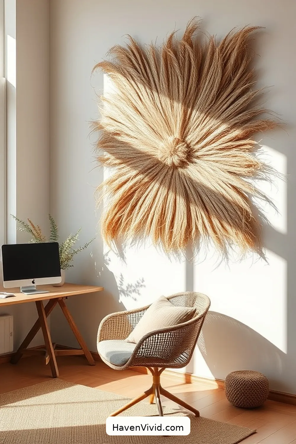 14 Essential Tips for a Minimalist Office Using Natural Fibers 8 Use Natural Fiber Wall Art for 14 Essential Tips for a Minimalist Office Using Natural Fibers