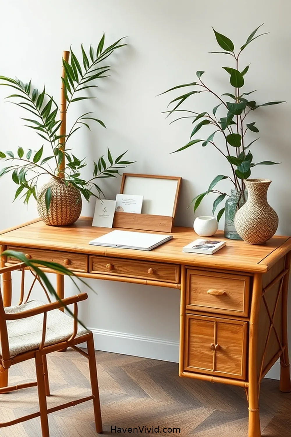 14 Inspiring Ways of Using Bamboo in Artistic Home Office Spaces 14 Bamboo Desktop Decor: Inspiring Creativity for 14 Inspiring Ways of Using Bamboo in Artistic Home Office Spaces