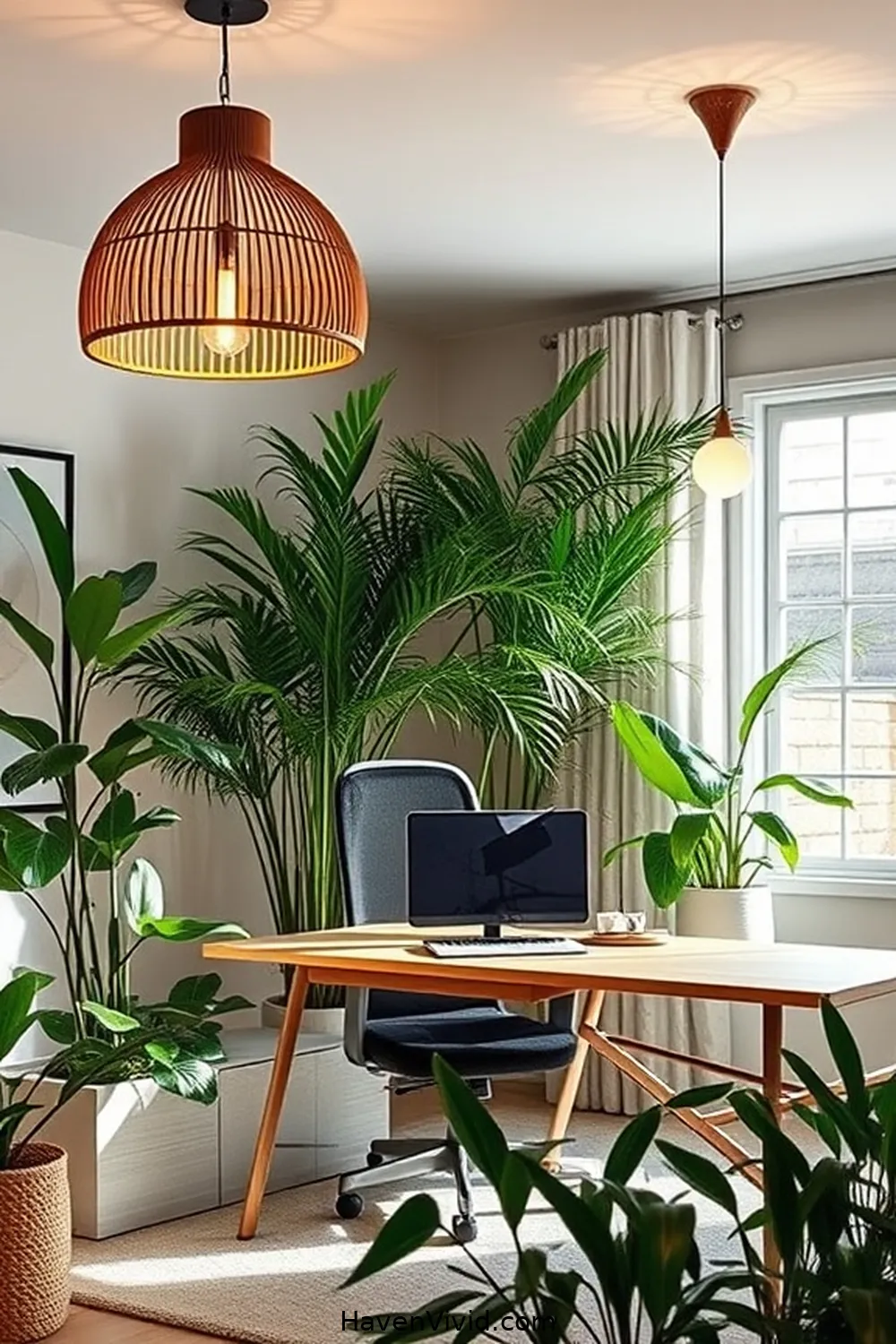14 Inspiring Ways of Using Bamboo in Artistic Home Office Spaces 5 Bamboo Lighting Fixtures: Enhancing Ambiance for 14 Inspiring Ways of Using Bamboo in Artistic Home Office Spaces