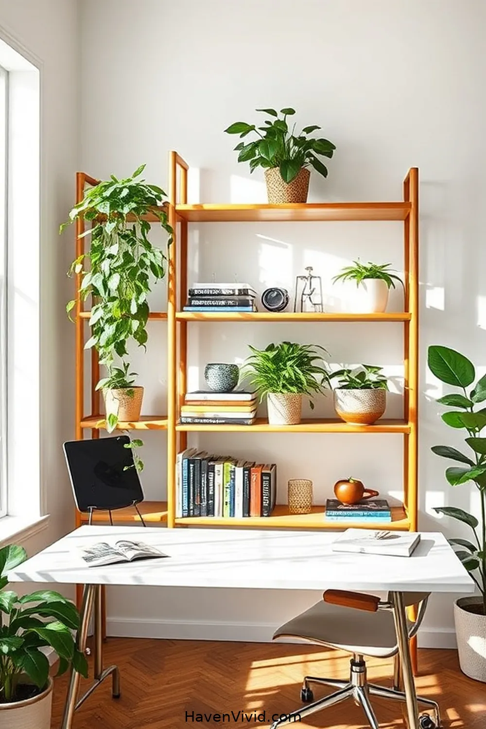 14 Inspiring Ways of Using Bamboo in Artistic Home Office Spaces 3 Bamboo Shelving Units: Combining Functionality and Aesthetics for 14 Inspiring Ways of Using Bamboo in Artistic Home Office Spaces