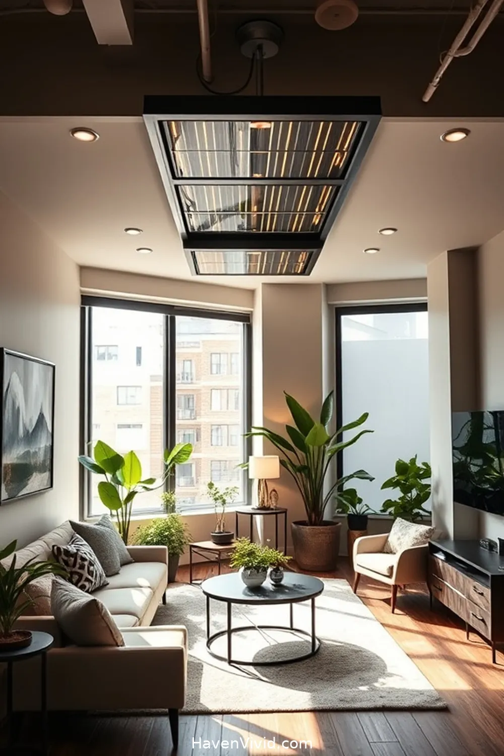 14 Stylish Ways of Using Solar-Powered Lights in Your Urban Living Room 11 Install Solar-Powered Ceiling Fixtures for 14 Stylish Ways of Using Solar-Powered Lights in Your Urban Living Room