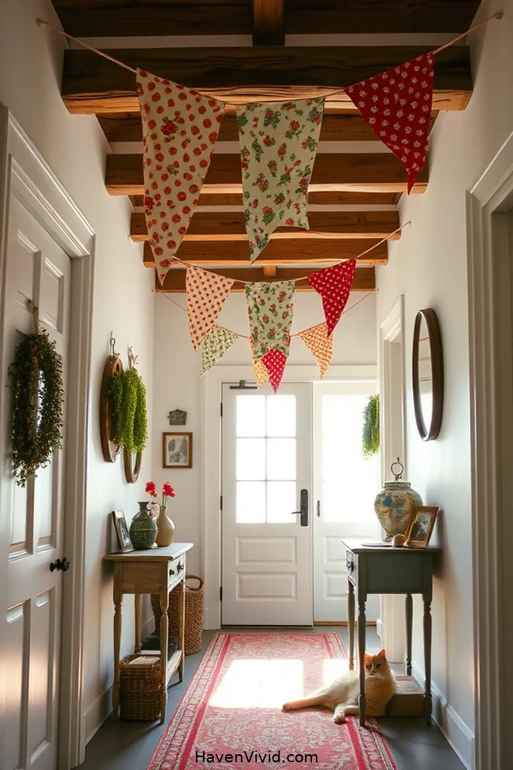 14 Tips for Transforming Your Hallway Using Upcycled Fabric for Farmhouse Living 4 DIY Fabric Banners for 14 Tips for Transforming Your Hallway Using Upcycled Fabric for Farmhouse Living