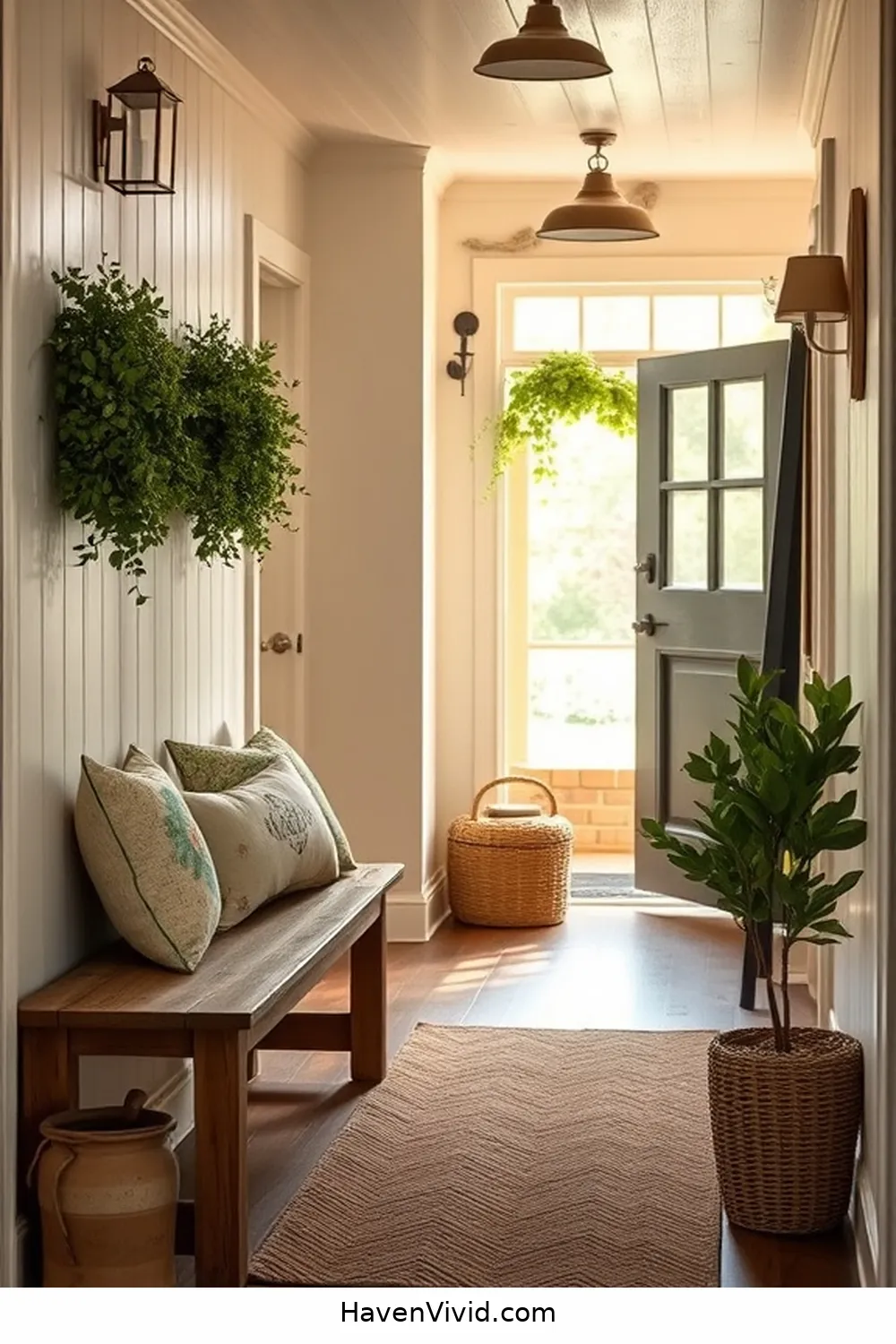 14 Tips for Transforming Your Hallway Using Upcycled Fabric for Farmhouse Living 5 Repurposed Fabric Cushioning for 14 Tips for Transforming Your Hallway Using Upcycled Fabric for Farmhouse Living