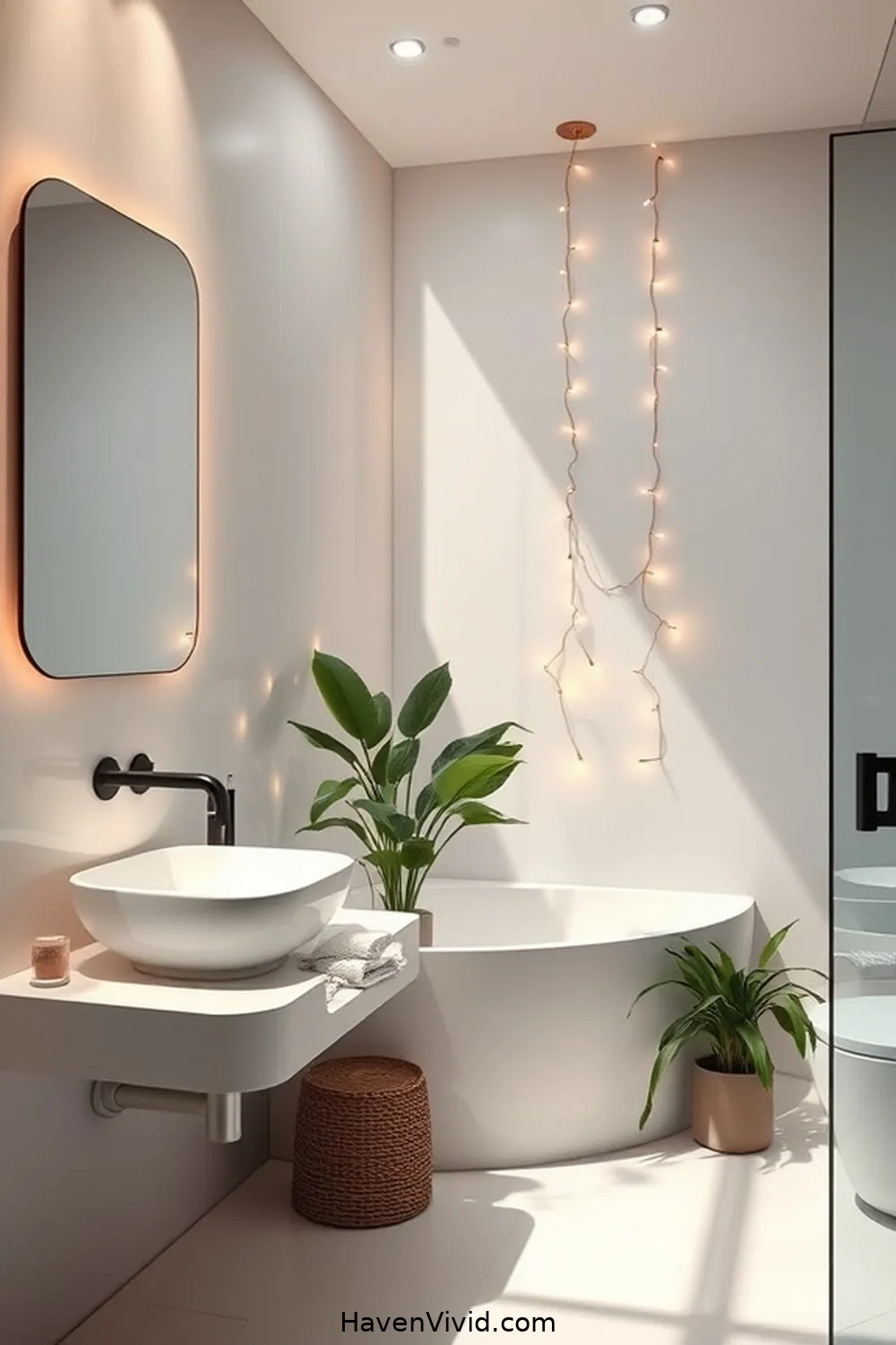 14 Ways to Achieve a Minimalist Bathroom Lifestyle Using Solar-Powered Lights 8 Set Up Solar Fairy Lights for a Cozy Vibe for 14 Ways to Achieve a Minimalist Bathroom Lifestyle Using Solar-Powered Lights