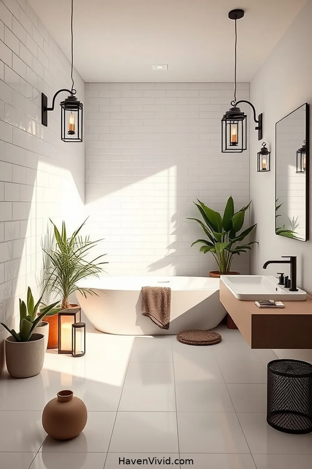 14 Ways to Achieve a Minimalist Bathroom Lifestyle Using Solar-Powered Lights 4 Use Solar Lanterns for Ambient Lighting for 14 Ways to Achieve a Minimalist Bathroom Lifestyle Using Solar-Powered Lights