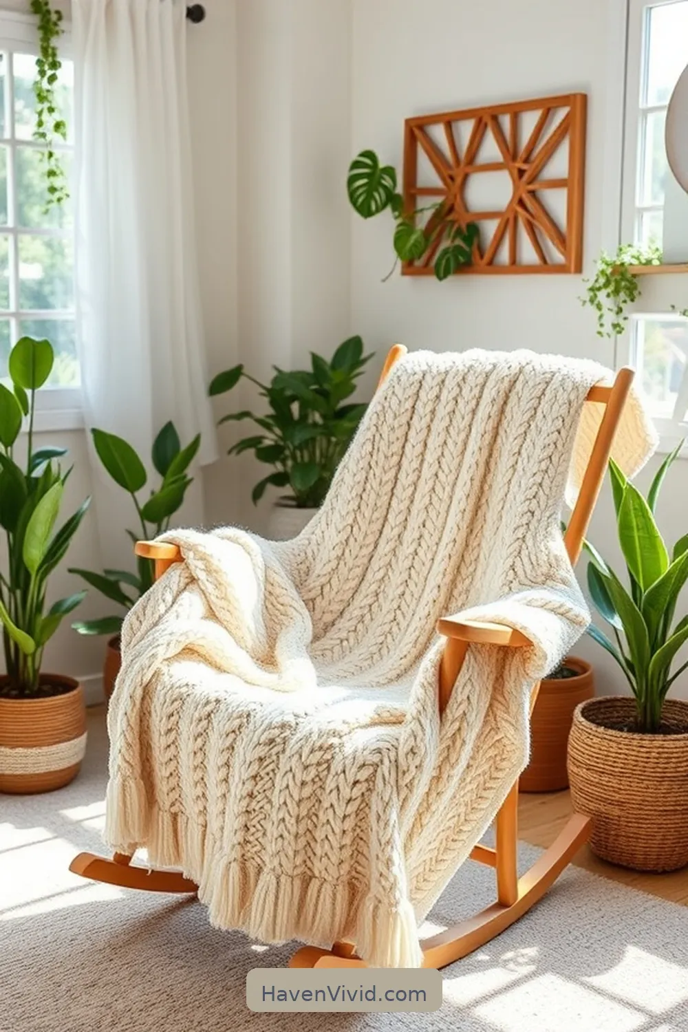 14 Ways to Create Artistic Nursery Spaces Using Natural Fibers 12 Make a Knitted Throw Blanket for 14 Ways to Create Artistic Nursery Spaces Using Natural Fibers
