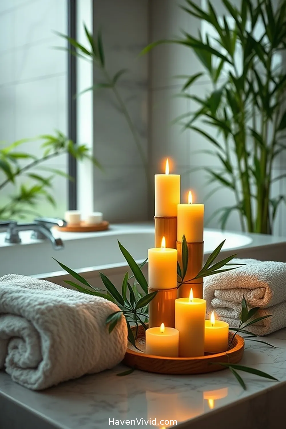 14 Ways to Create a Glamorous Bathroom Lifestyle Using Bamboo Accents 11 Bamboo Candles for a Relaxing Atmosphere for 14 Ways to Create a Glamorous Bathroom Lifestyle Using Bamboo Accents