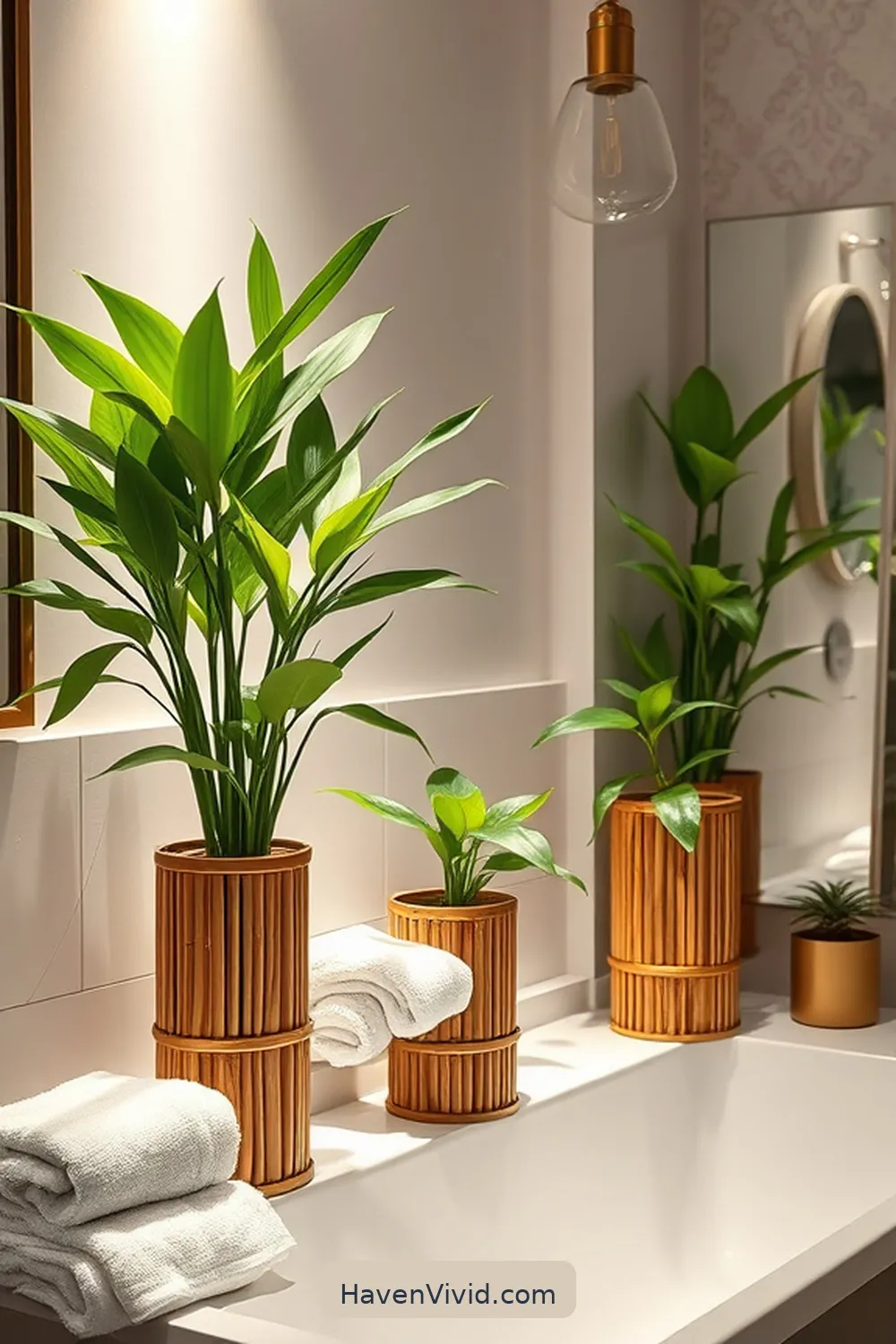 14 Ways to Create a Glamorous Bathroom Lifestyle Using Bamboo Accents 13 Bamboo Plant Holders for a Touch of Green for 14 Ways to Create a Glamorous Bathroom Lifestyle Using Bamboo Accents
