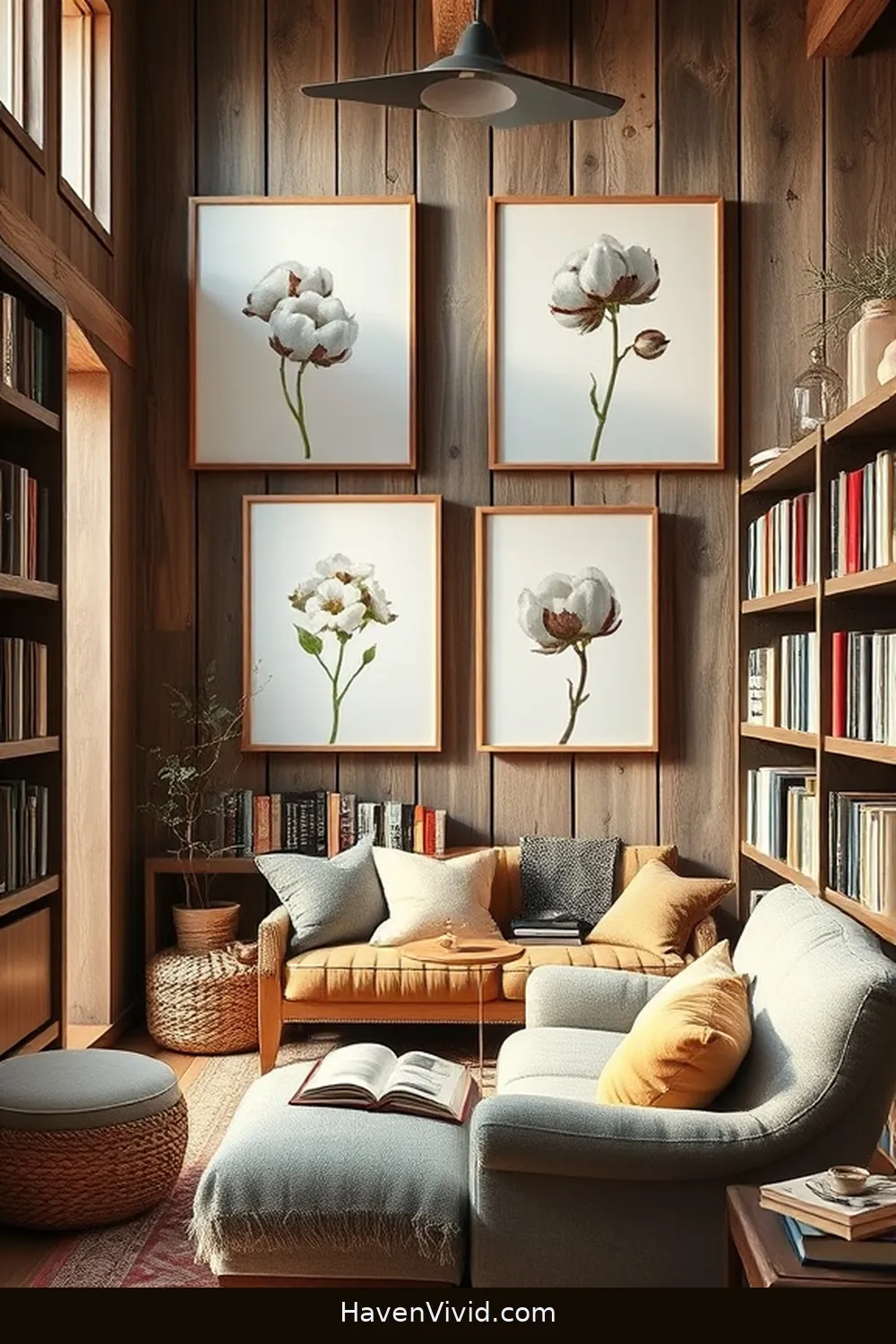 14 Ways to Embrace Farmhouse Living in Your Library Using Organic Cotton 15 Add Organic Cotton Art Prints for a Touch of Personality for 14 Ways to Embrace Farmhouse Living in Your Library Using Organic Cotton