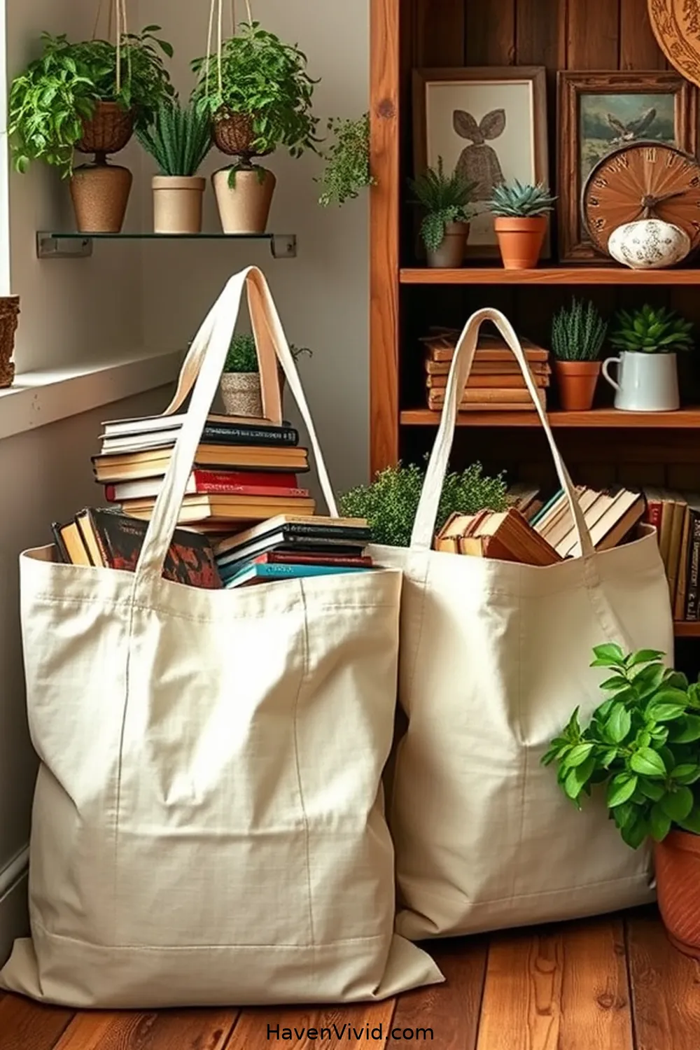 14 Ways to Embrace Farmhouse Living in Your Library Using Organic Cotton 13 Use Organic Cotton Tote Bags for Carrying Books for 14 Ways to Embrace Farmhouse Living in Your Library Using Organic Cotton