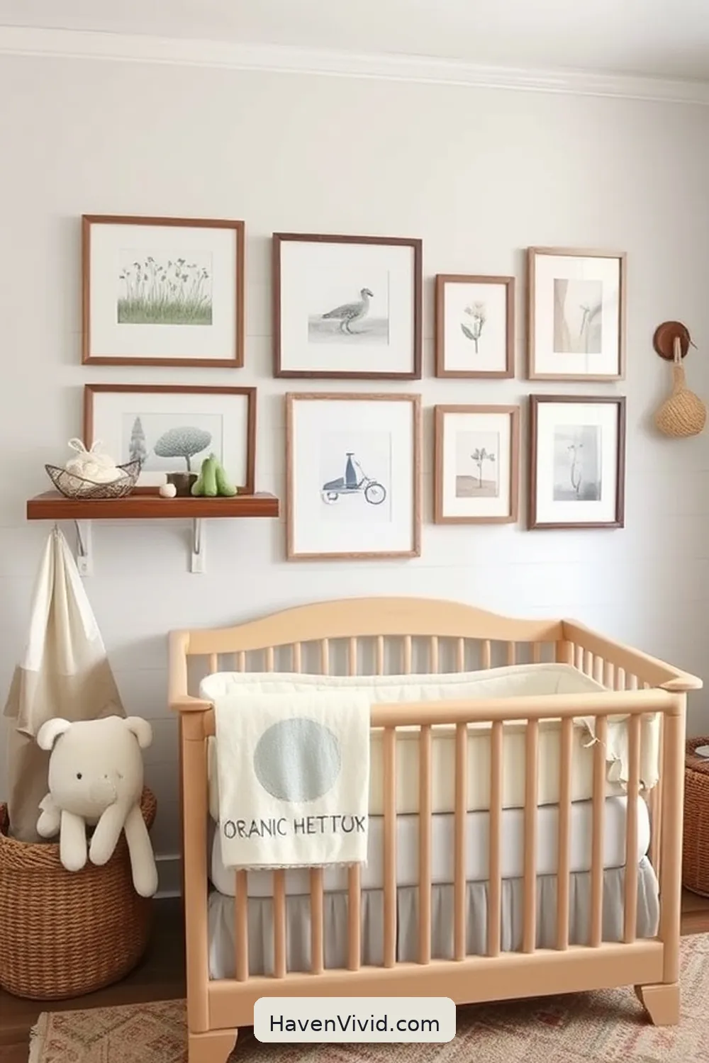 14 Ways to Embrace Farmhouse Living in Your Nursery Using Organic Cotton 7 Create a Farmhouse-Style Gallery Wall With Organic Cotton Textiles for 14 Ways to Embrace Farmhouse Living in Your Nursery Using Organic Cotton