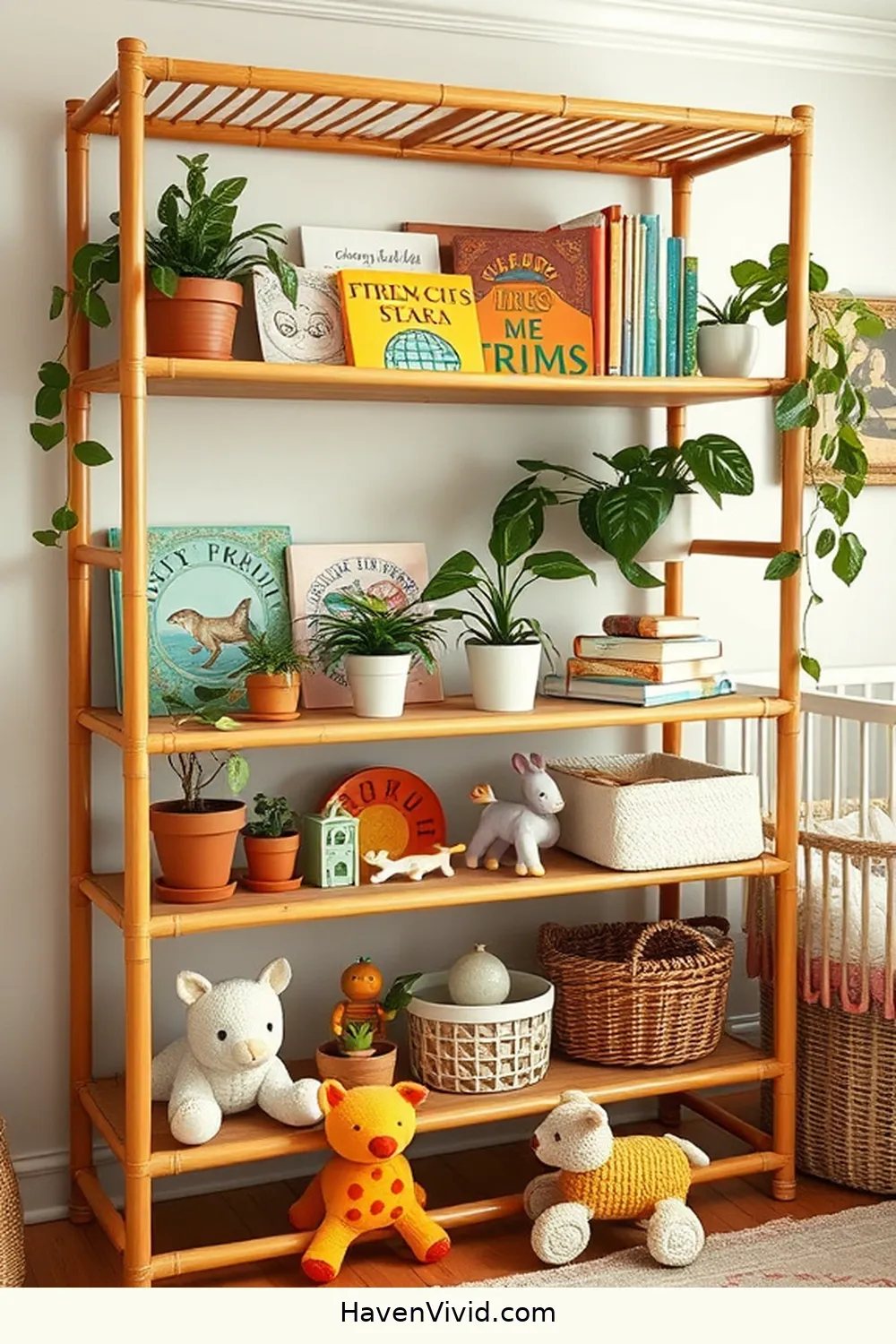 14 Ways to Use Bamboo in Your Farmhouse Living Nursery 4 Bamboo Shelving Units for 14 Ways to Use Bamboo in Your Farmhouse Living Nursery