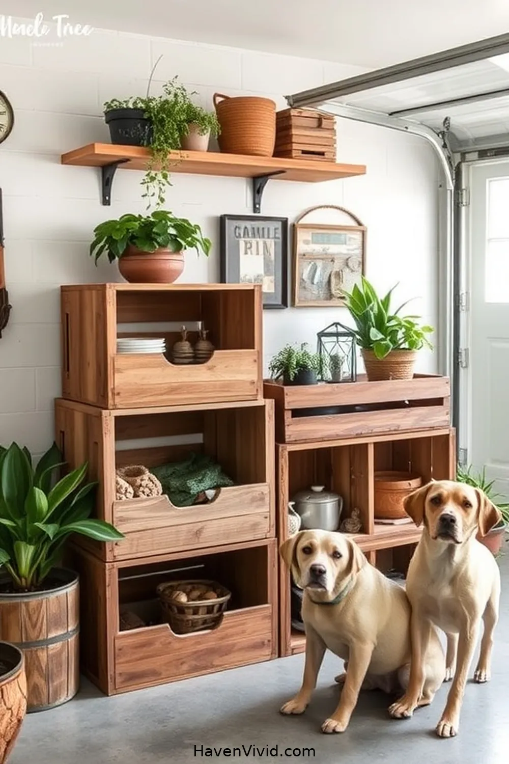 15 Creative Ways for Farmhouse Living in Your Garage Using Recycled Wood 15 Custom Storage Crates for 15 Creative Ways for Farmhouse Living in Your Garage Using Recycled Wood