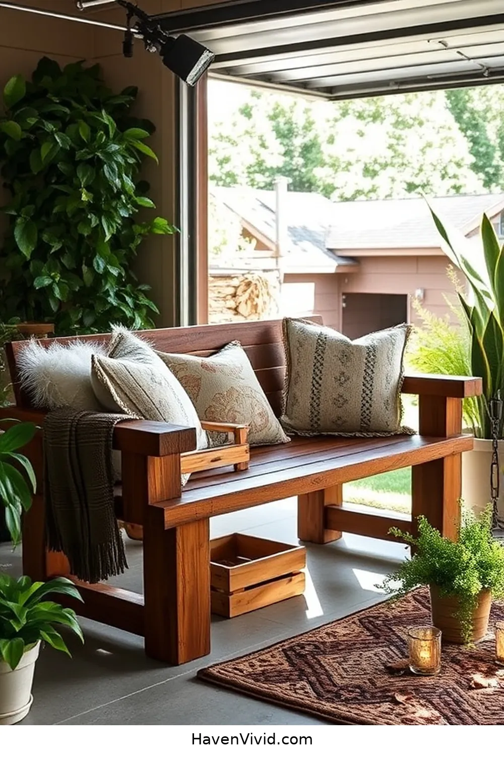 15 Creative Ways for Farmhouse Living in Your Garage Using Recycled Wood 5 DIY Farmhouse Bench for 15 Creative Ways for Farmhouse Living in Your Garage Using Recycled Wood