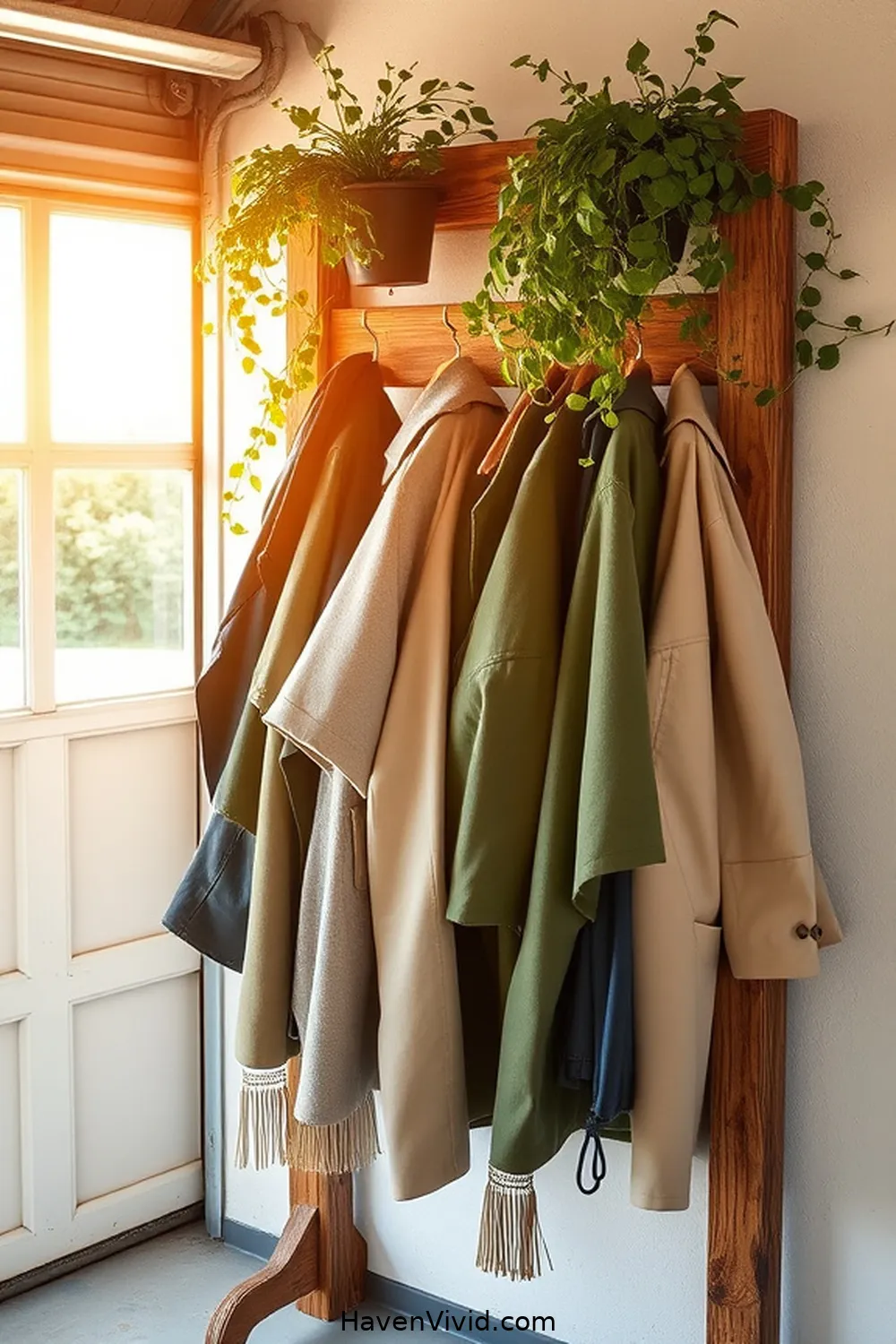 15 Creative Ways for Farmhouse Living in Your Garage Using Recycled Wood 11 Recycled Wood Coat Rack for 15 Creative Ways for Farmhouse Living in Your Garage Using Recycled Wood