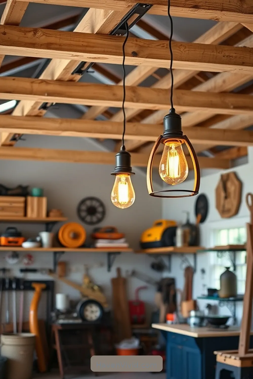 15 Creative Ways for Farmhouse Living in Your Garage Using Recycled Wood 9 Rustic Wood Lighting Fixtures for 15 Creative Ways for Farmhouse Living in Your Garage Using Recycled Wood