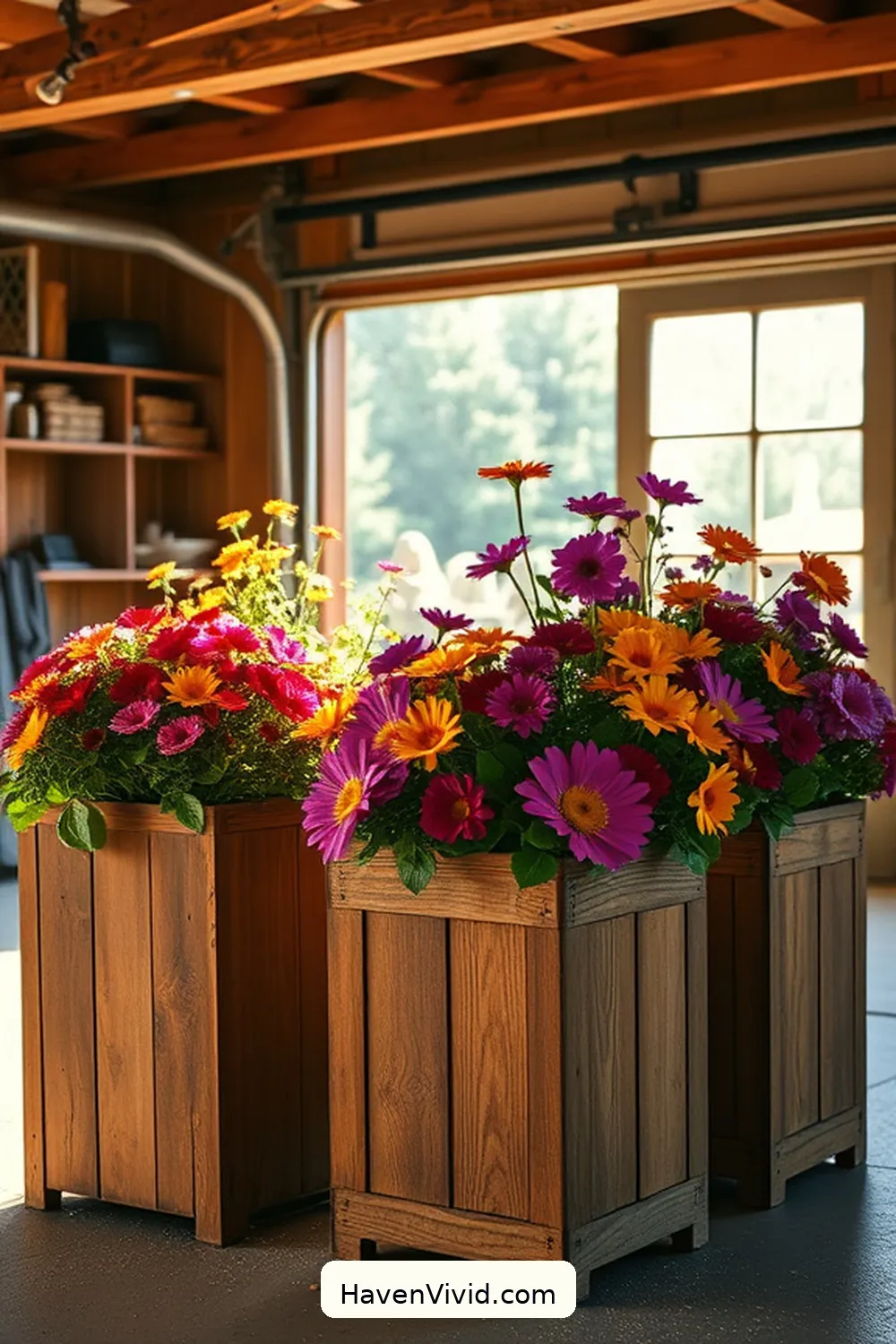 15 Creative Ways for Farmhouse Living in Your Garage Using Recycled Wood 6 Vintage Wood Planters for 15 Creative Ways for Farmhouse Living in Your Garage Using Recycled Wood