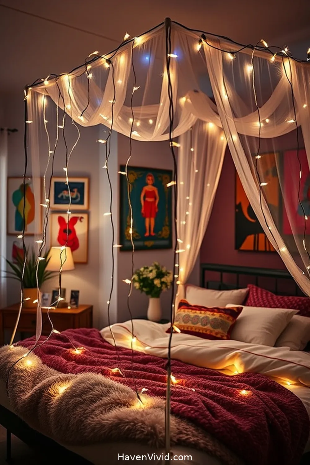 15 Creative Ways for Illuminating Artistic Bedroom Spaces Using Solar-Powered Lights 2 Solar Fairy Lights for a Whimsical Touch for 15 Creative Ways for Illuminating Artistic Bedroom Spaces Using Solar-Powered Lights