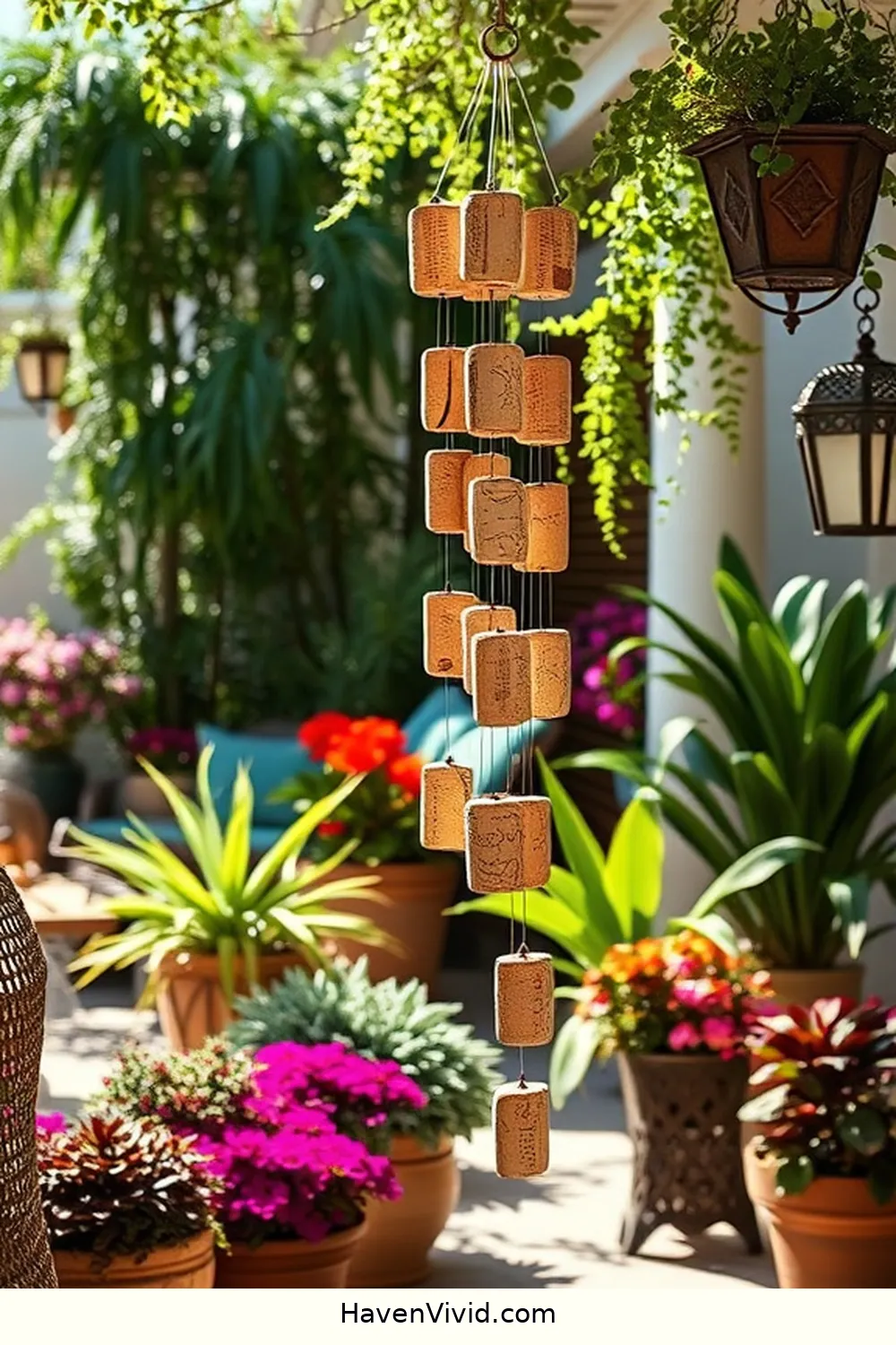 15 Creative Ways of Using Cork in Artistic Outdoor Patio Spaces 13 Cork Wind Chimes for 15 Creative Ways of Using Cork in Artistic Outdoor Patio Spaces
