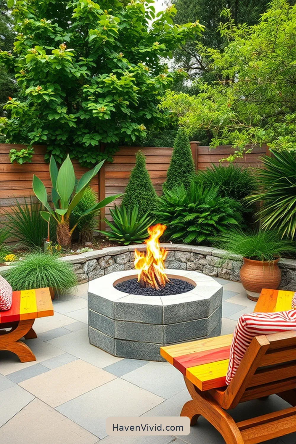 15 Creative Ways to Design Artistic Outdoor Patios Using Reclaimed Materials 6 Concrete Block Fire Pits for 15 Creative Ways to Design Artistic Outdoor Patios Using Reclaimed Materials