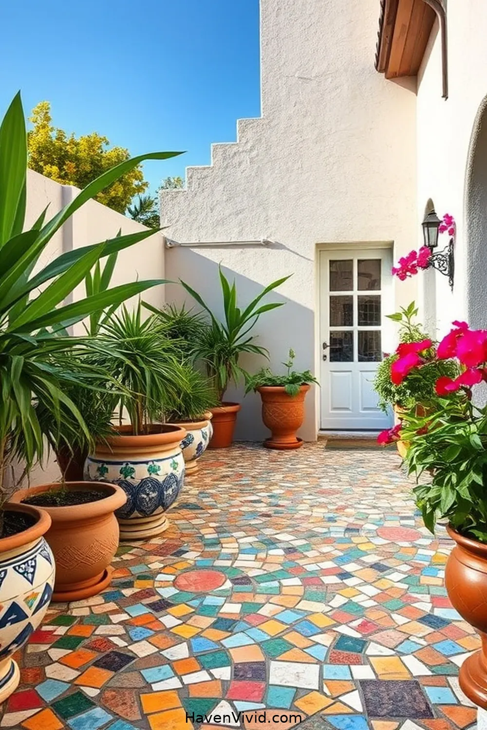 15 Creative Ways to Design Artistic Outdoor Patios Using Reclaimed Materials 16 Mosaic Tile From Broken Ceramics for 15 Creative Ways to Design Artistic Outdoor Patios Using Reclaimed Materials