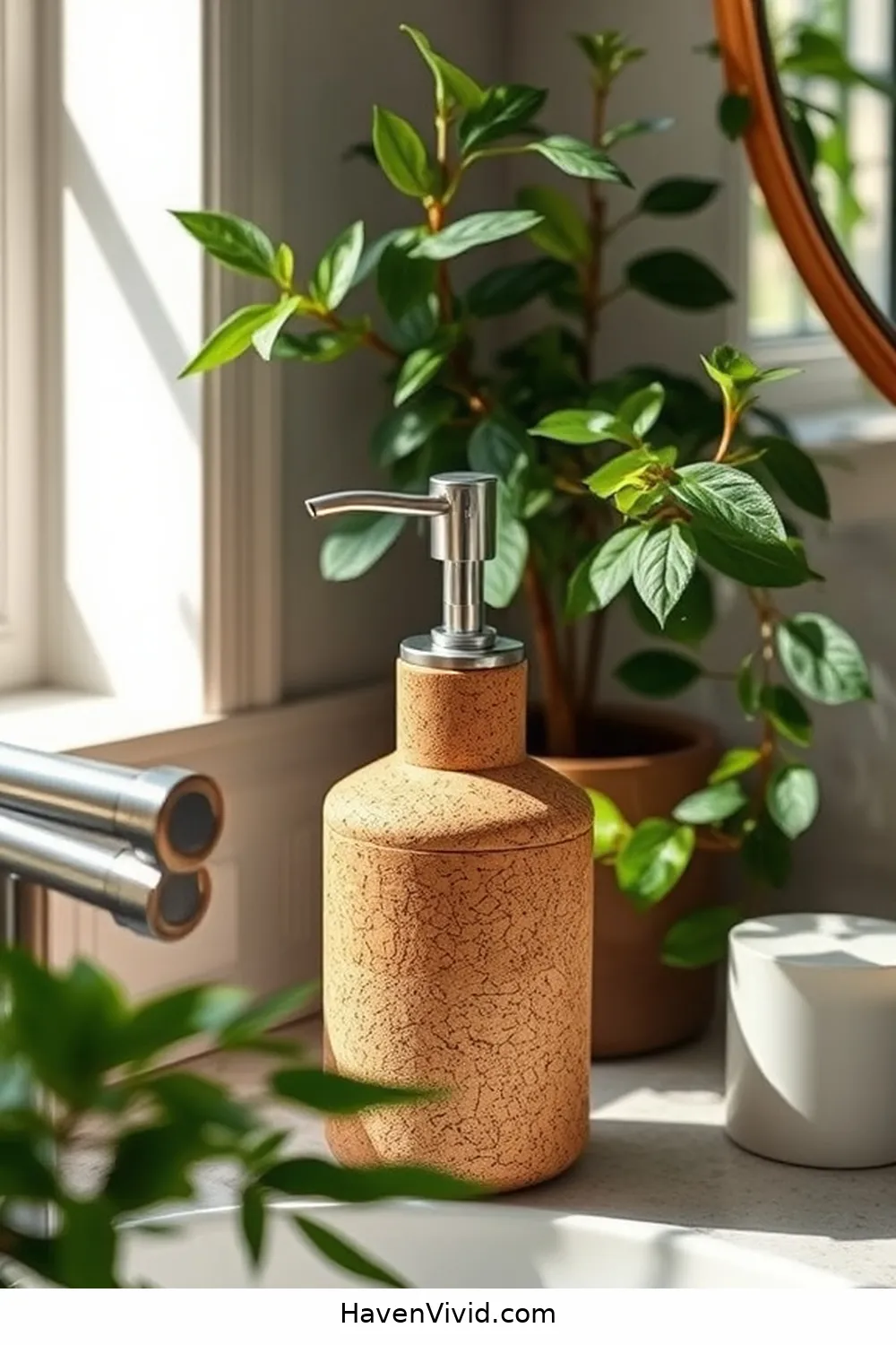 15 Family-Friendly Bathroom Essentials Using Natural Fibers 10 Cork Soap Dispenser for 15 Family-Friendly Bathroom Essentials Using Natural Fibers
