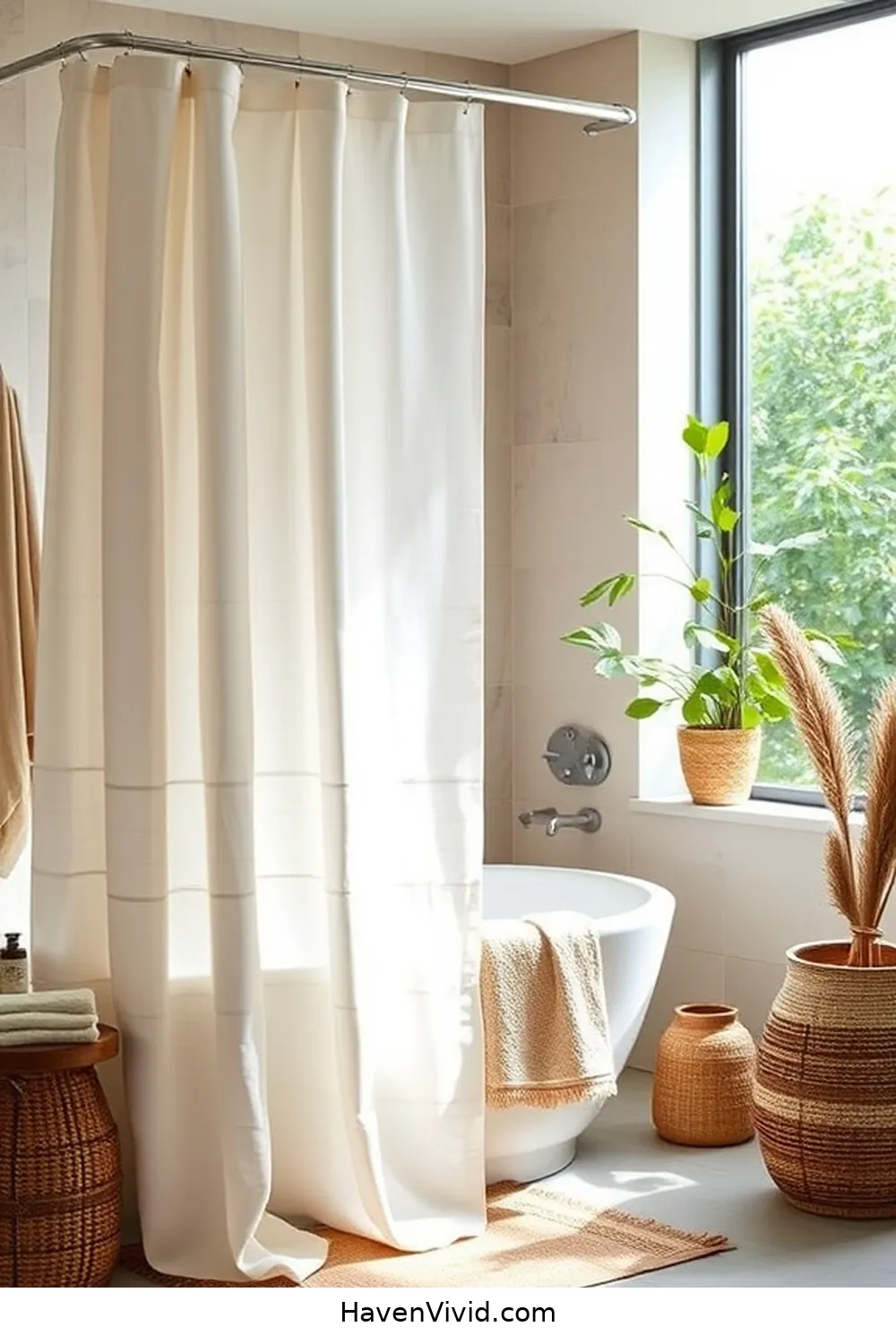 15 Family-Friendly Bathroom Essentials Using Natural Fibers 6 Linen Shower Curtains for 15 Family-Friendly Bathroom Essentials Using Natural Fibers