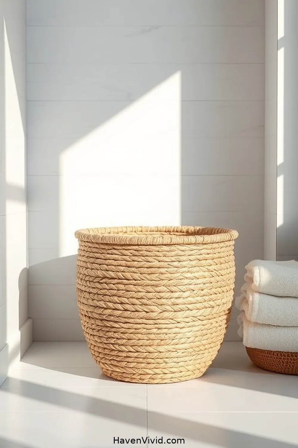 15 Family-Friendly Bathroom Essentials Using Natural Fibers 15 Seagrass Waste Baskets for 15 Family-Friendly Bathroom Essentials Using Natural Fibers