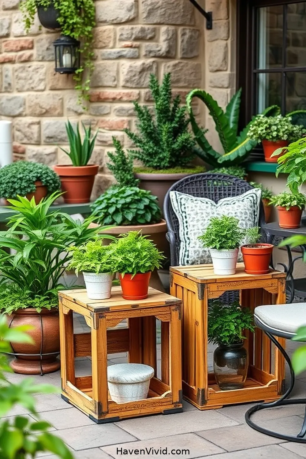 15 Inspiring Farmhouse Outdoor Patio Ideas Using Recycled Wood 5 Vintage Wood Crate Side Tables for 15 Inspiring Farmhouse Outdoor Patio Ideas Using Recycled Wood