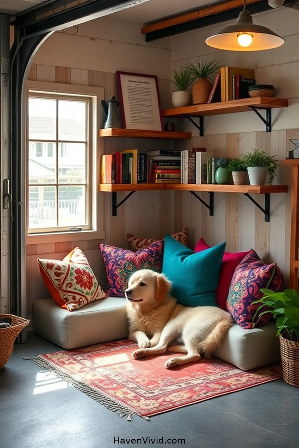 15 Tips for Family-Friendly Living in the Garage Using Recycled Wood 8 Set up a Reading Nook With Upcycled Shelving for 15 Tips for Family-Friendly Living in the Garage Using Recycled Wood