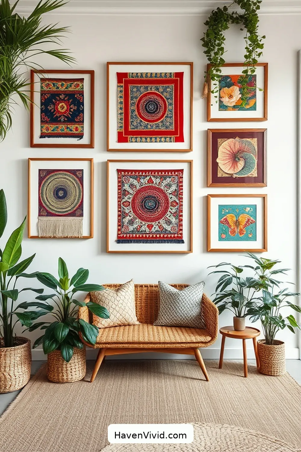 Create a Gallery Wall With Sustainable Frames for 15 Ways for Eco-Friendly Living in Your Hallway Using Natural Fibers